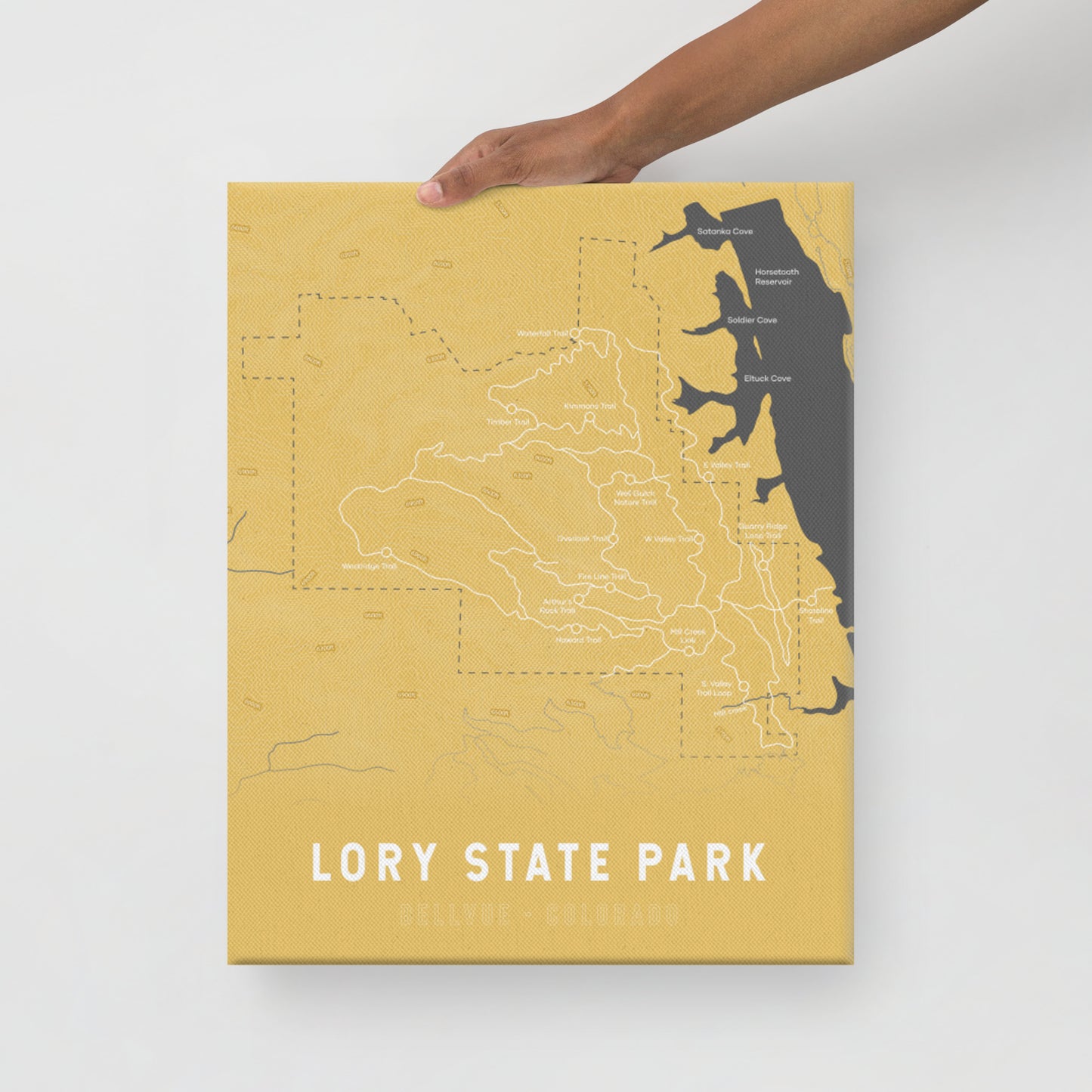 Lory State Park Colorado Map Canvas Print (Yellow)