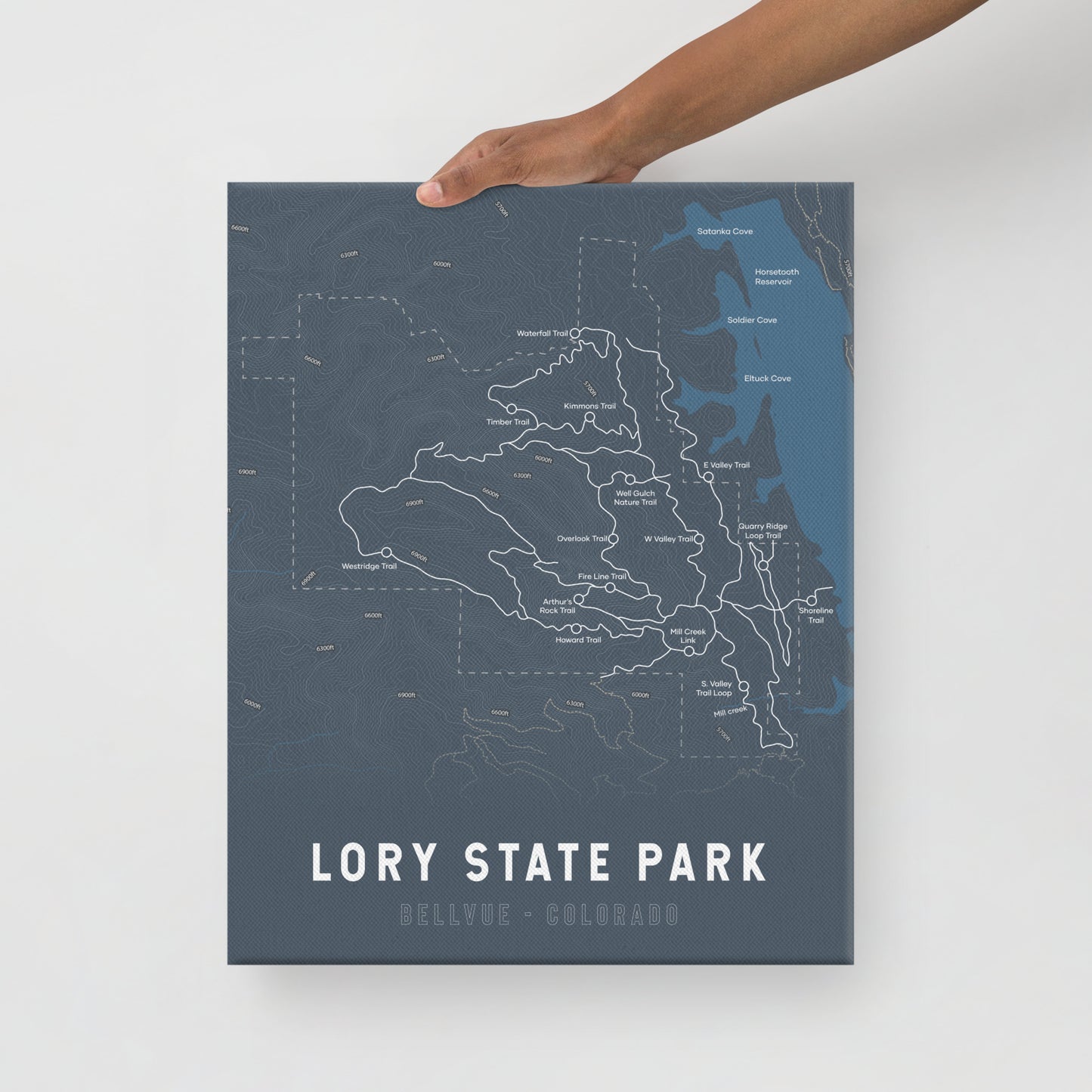 Lory State Park Colorado Map Canvas Print (Blue)