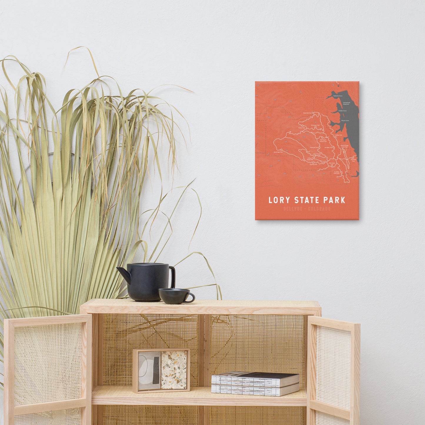 Lory State Park Colorado Map Canvas Print (Orange)