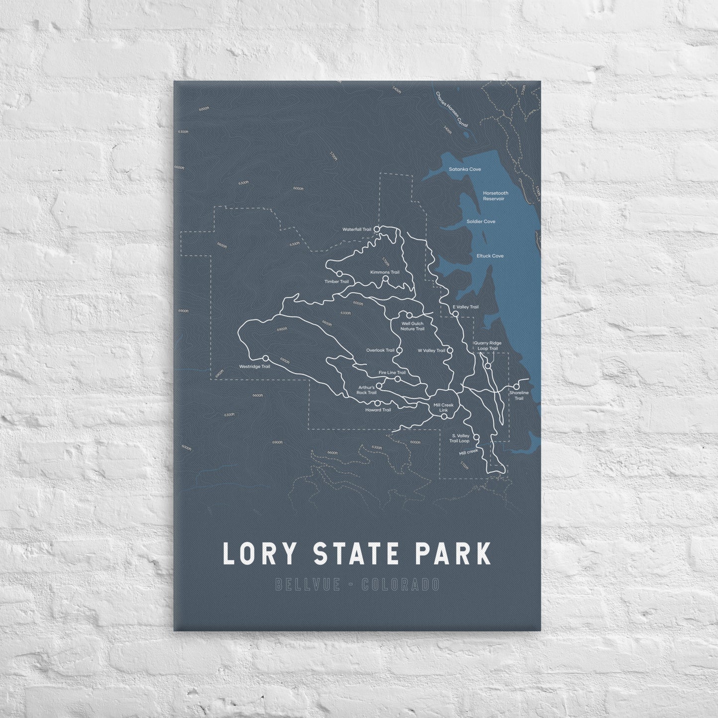 Lory State Park Colorado Map Canvas Print (Blue)