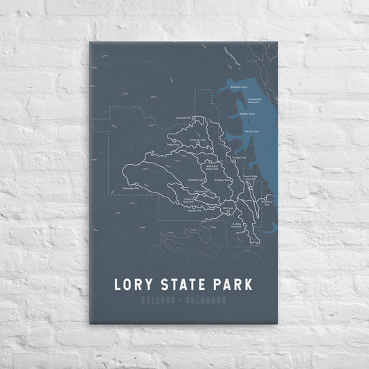 Lory State Park Colorado Map Canvas Print (Blue)