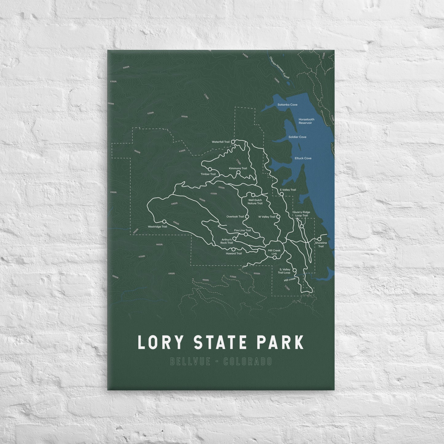 Lory State Park Colorado Map Canvas Print (Green)