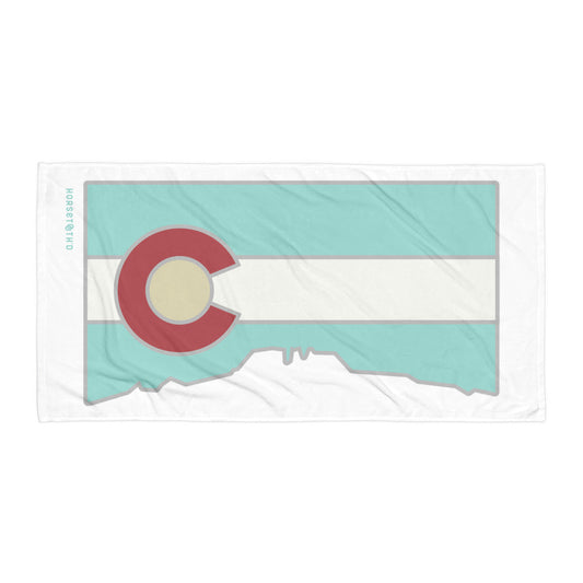 Retro Horsetooth'd Flag Beach Towel