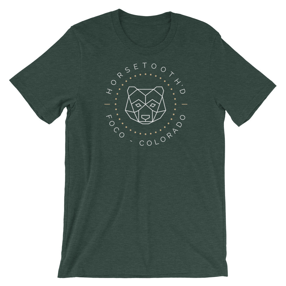 Horsetooth'd Bear FOCO Colorado T-Shirt Heather Forest