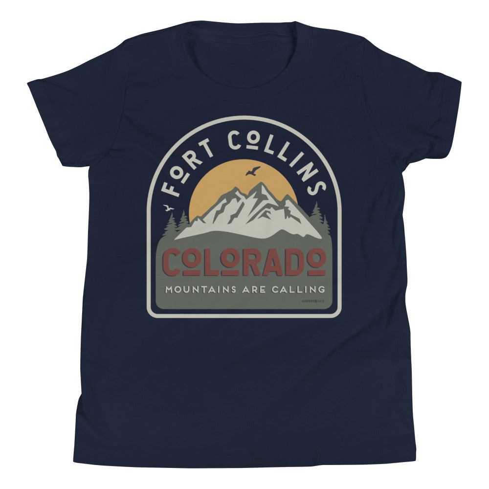 Fort Collins Mountains are Calling Youth Tee Shirt