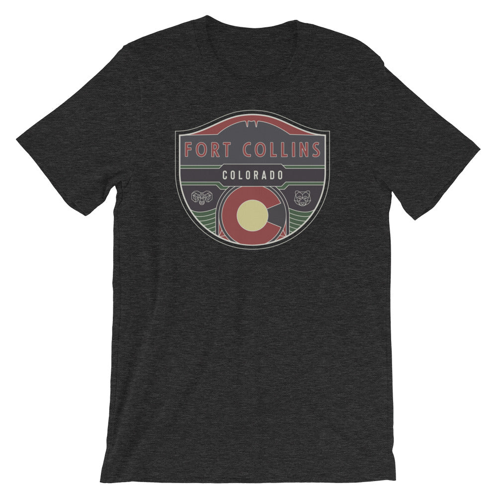 Fort Collins Badge T-Shirt Dark Grey Heather