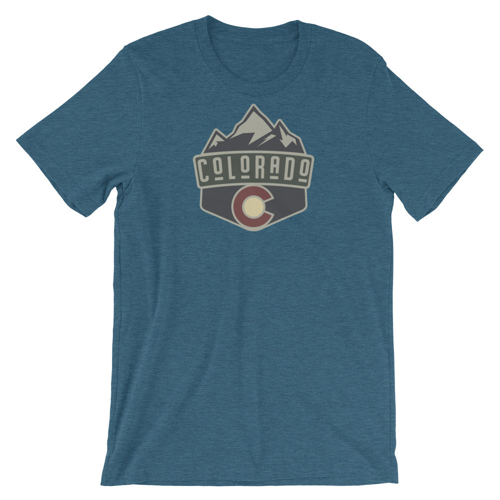 Colorado Badge T-Shirt Heather Deep Teal