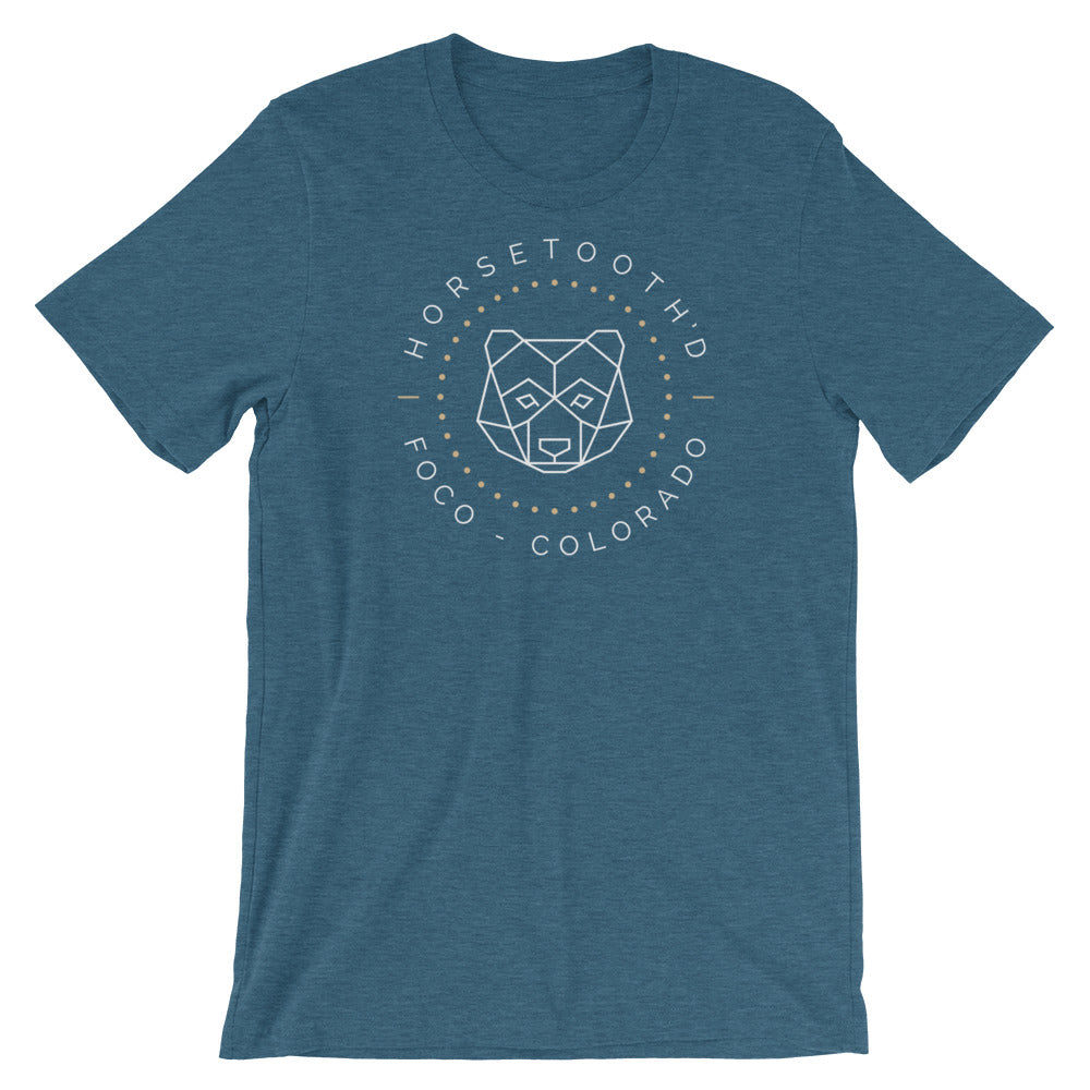 Horsetooth'd Bear FOCO Colorado T-Shirt Heather Deep Teal