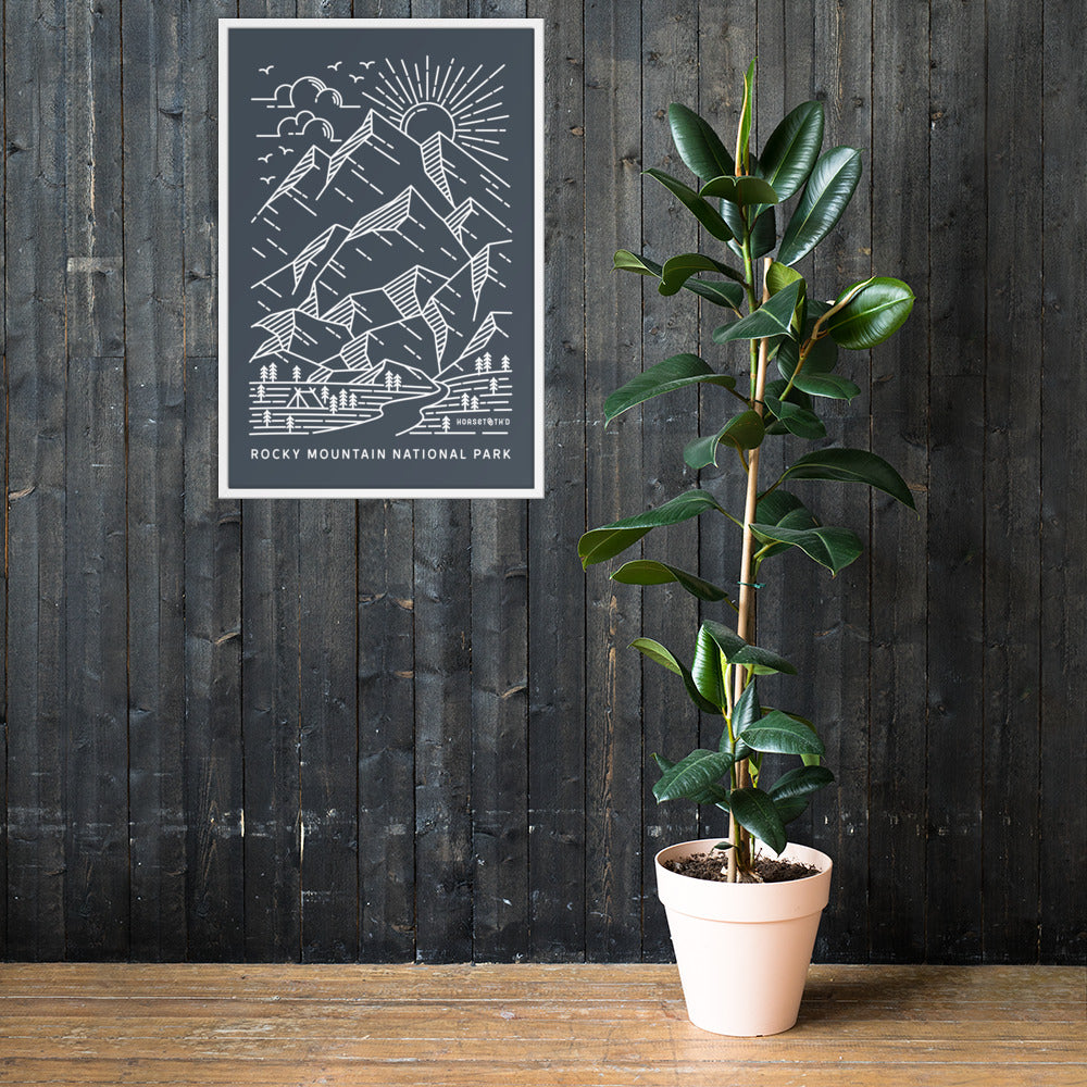 Rocky Mountain National Park Lines (Blue Gray) FRAMED Premium Photo Poster