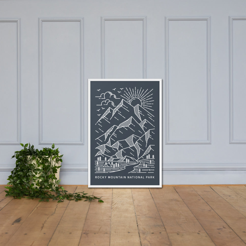 Rocky Mountain National Park Lines (Blue Gray) FRAMED Premium Photo Poster