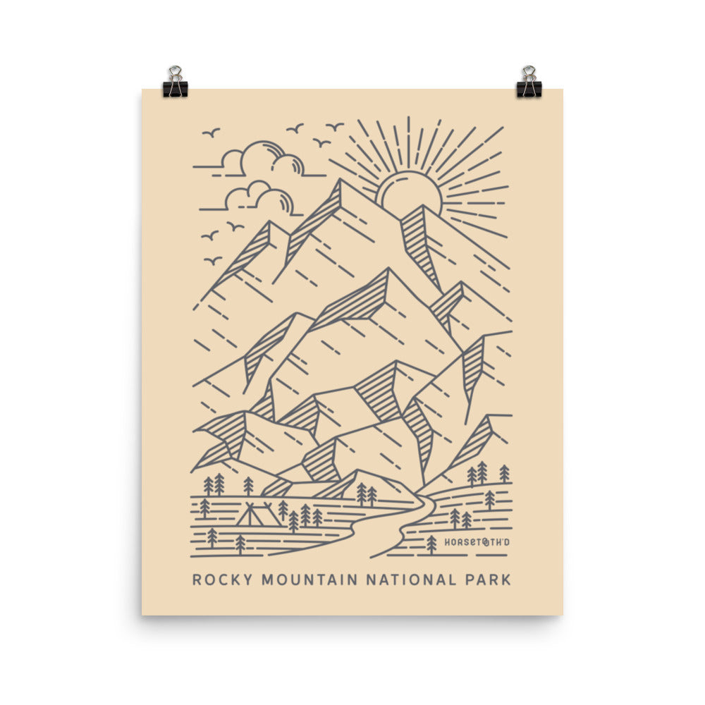 Rocky Mountain National Park Lines (Candlelight) Premium Photo Poster