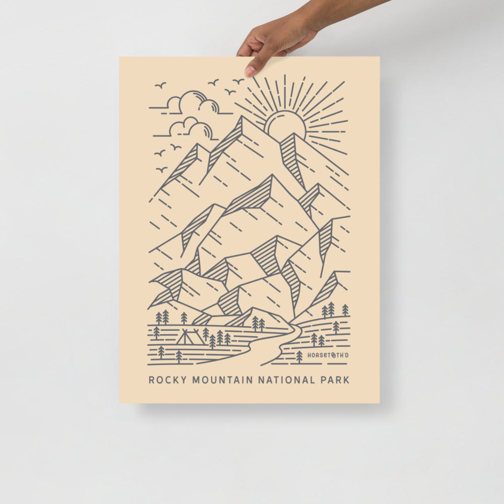 Rocky Mountain National Park Lines (Candlelight) Premium Photo Poster