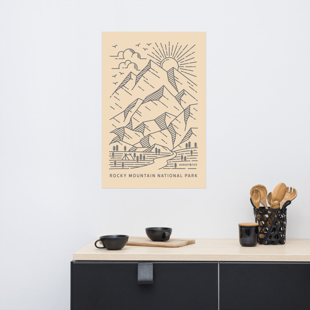 Rocky Mountain National Park Lines (Candlelight) Premium Photo Poster