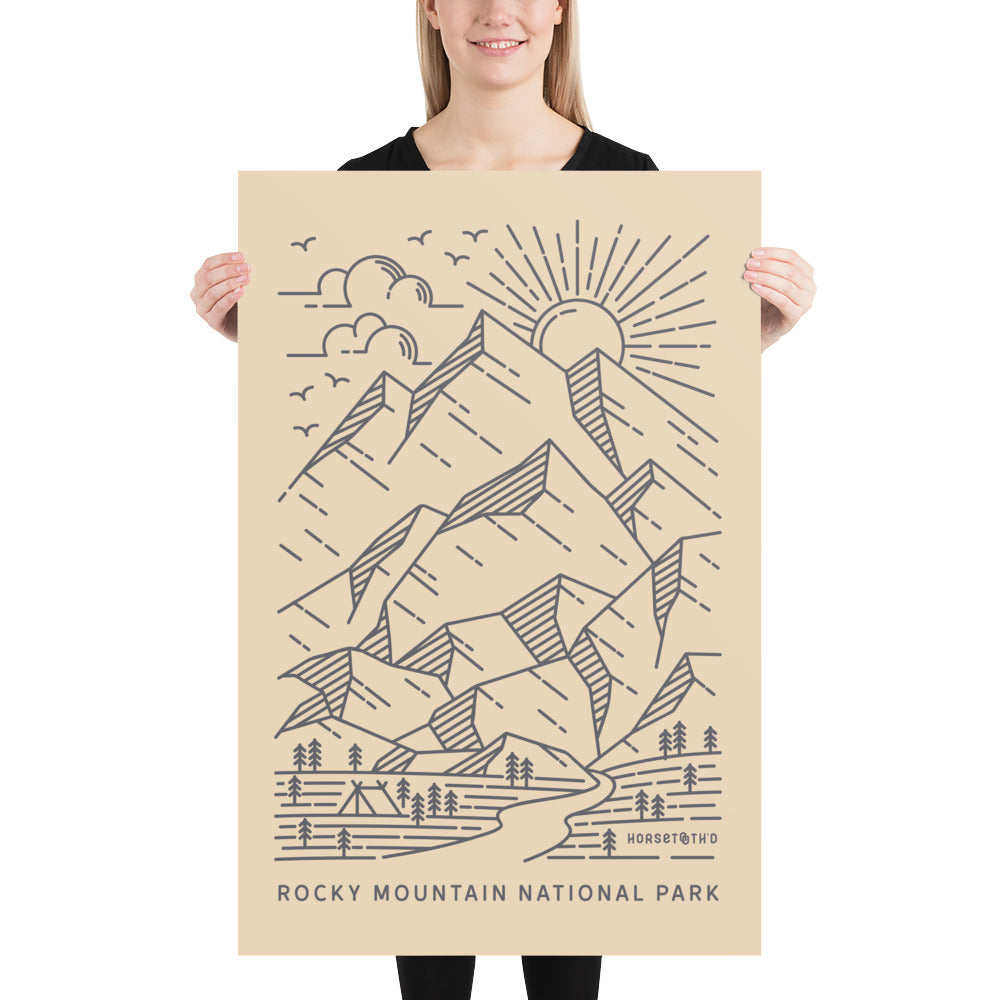 Rocky Mountain National Park Lines (Candlelight) Premium Photo Poster