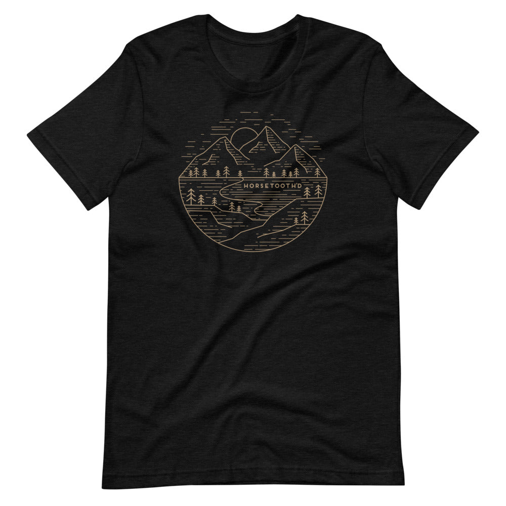 Horsetooth'd Sketch Lines T-Shirt Black Heather