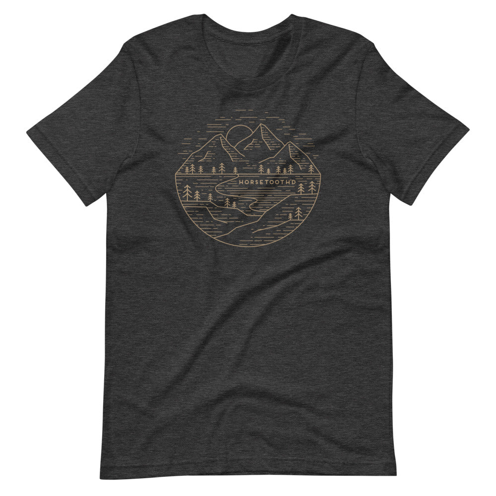 Horsetooth'd Sketch Lines T-Shirt Dark Grey Heather