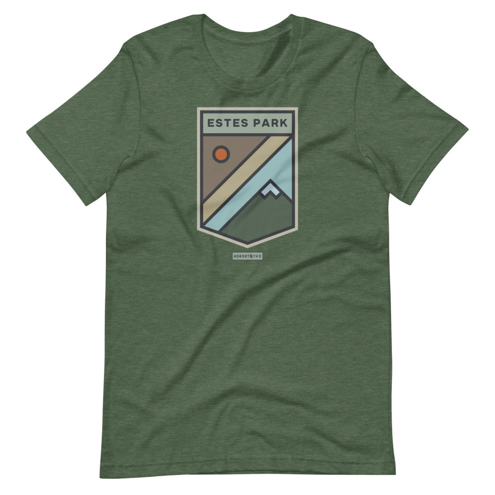 Estes Park Mountain Sun T-Shirt Heather Forest