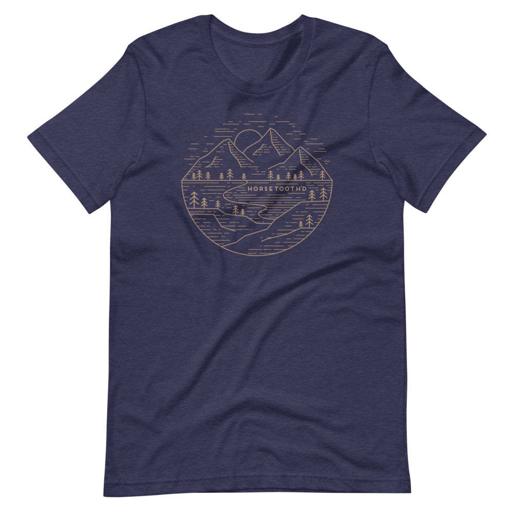 Horsetooth'd Sketch Lines T-Shirt Heather Midnight