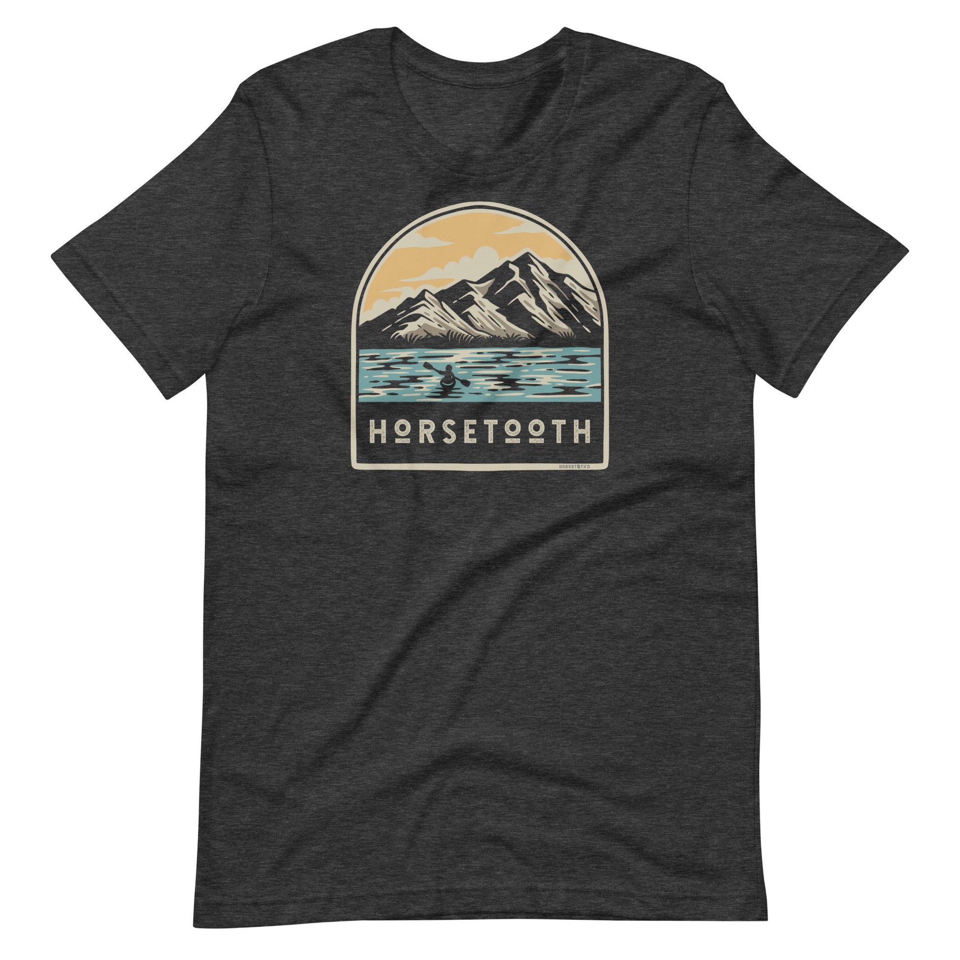 Athletic fit t-shirt by Horsetooth'd, featuring a unique design inspired by the thrill of kayaking on Horsetooth Reservoir.