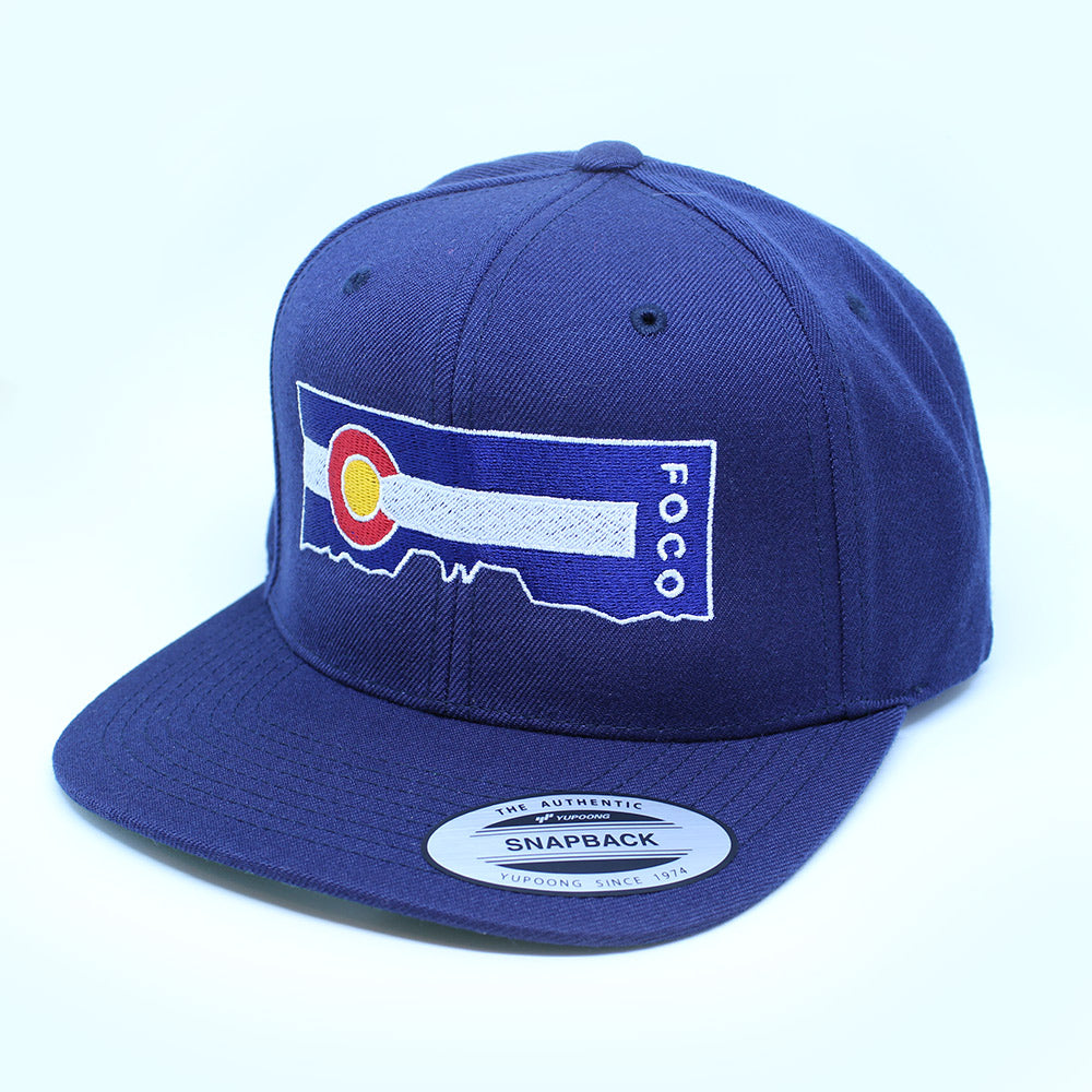 Horsetooth'd FOCO Snapback Hat | Colorado Flag Hat Blue Front