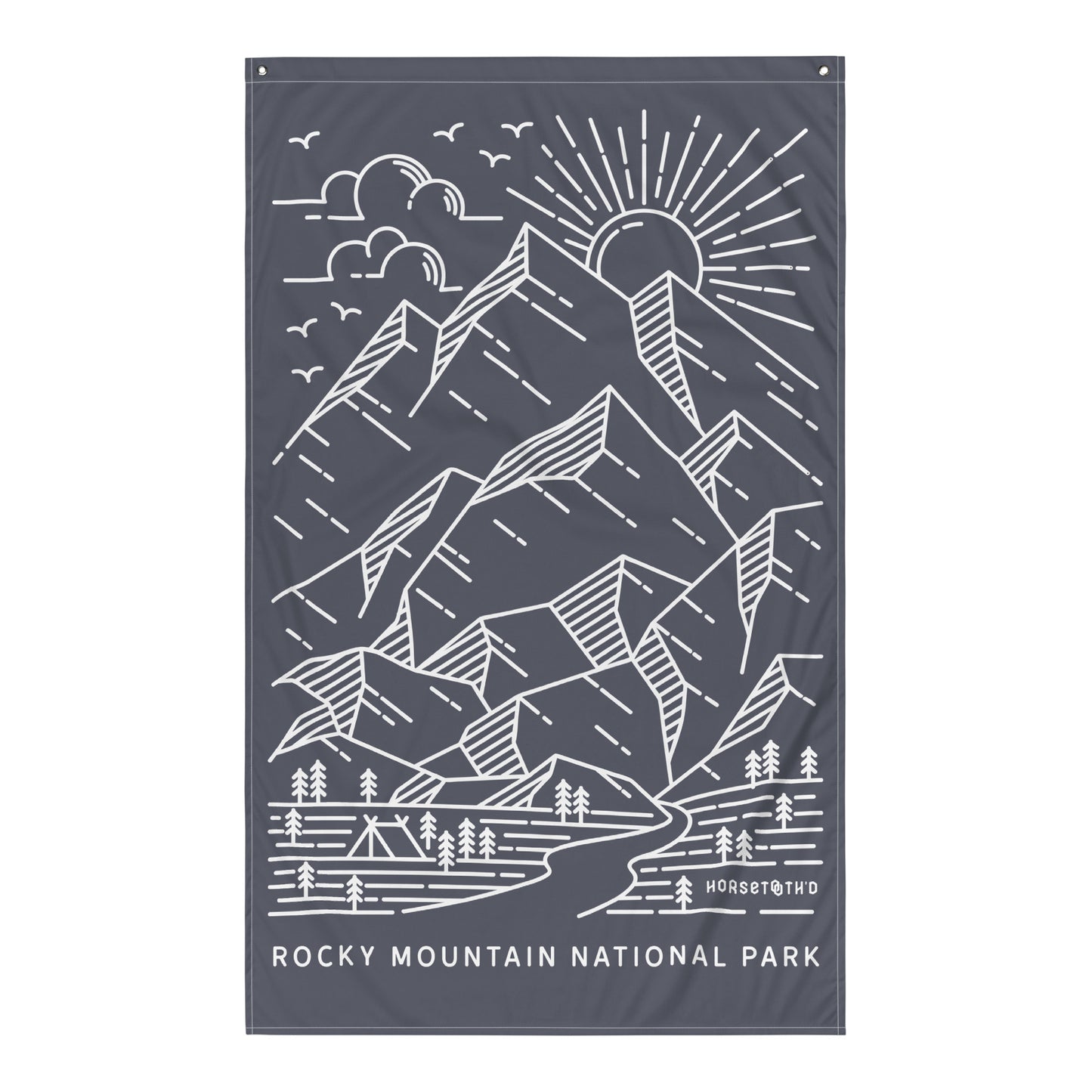 Rocky Mountain National Park Lines Flag