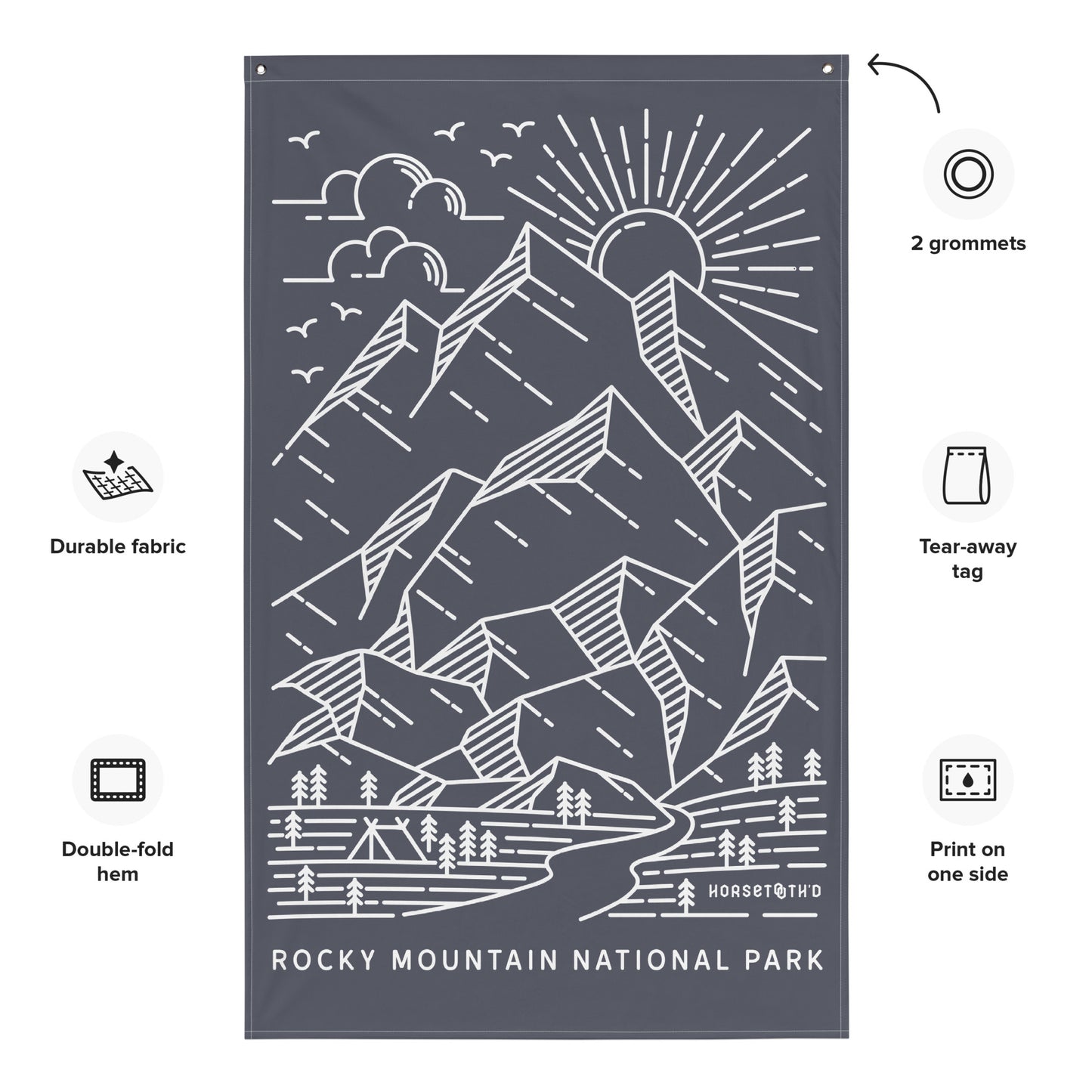 Rocky Mountain National Park Lines Flag