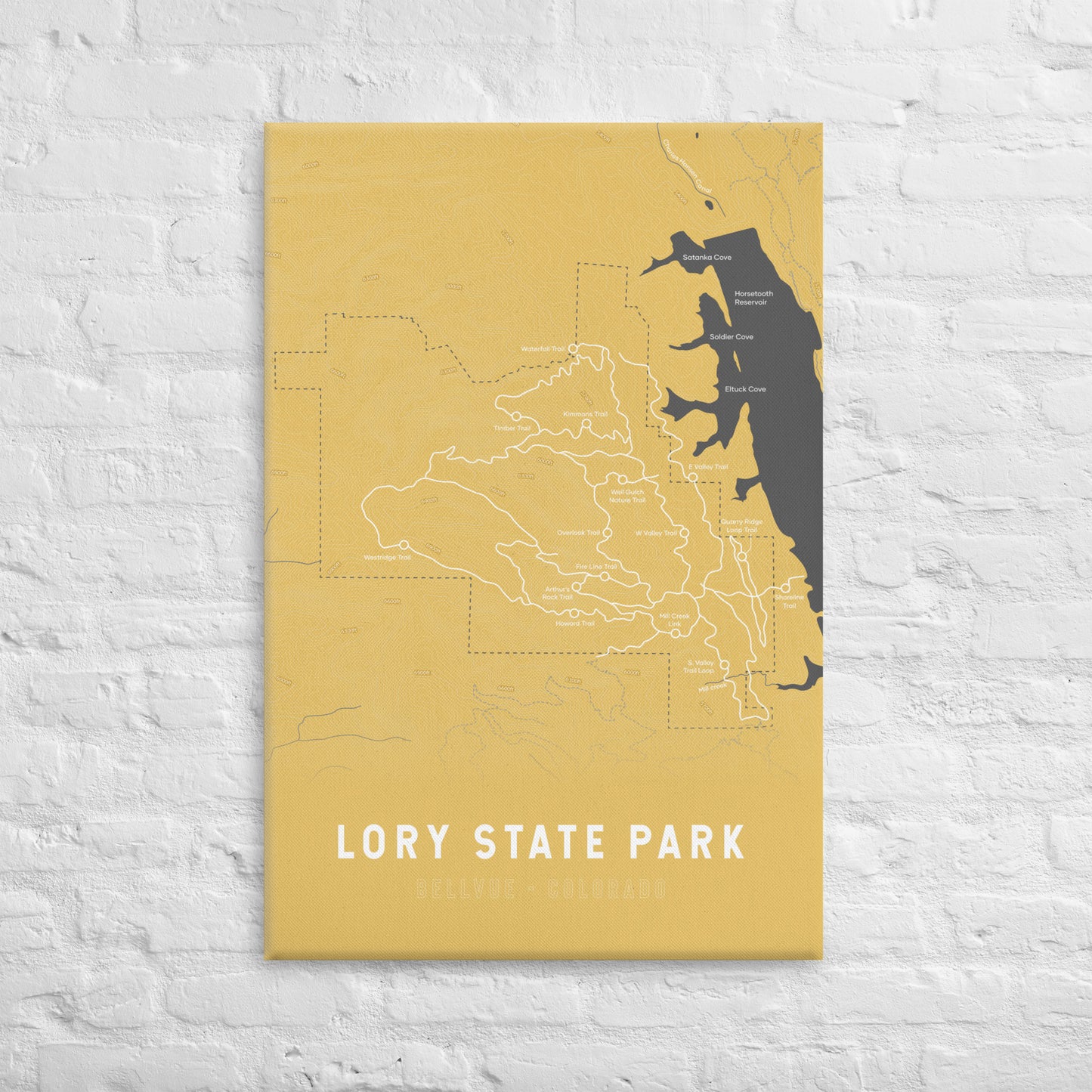 Lory State Park Colorado Map Canvas Print (Yellow)