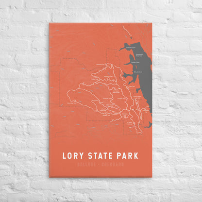 Lory State Park Colorado Map Canvas Print (Orange)