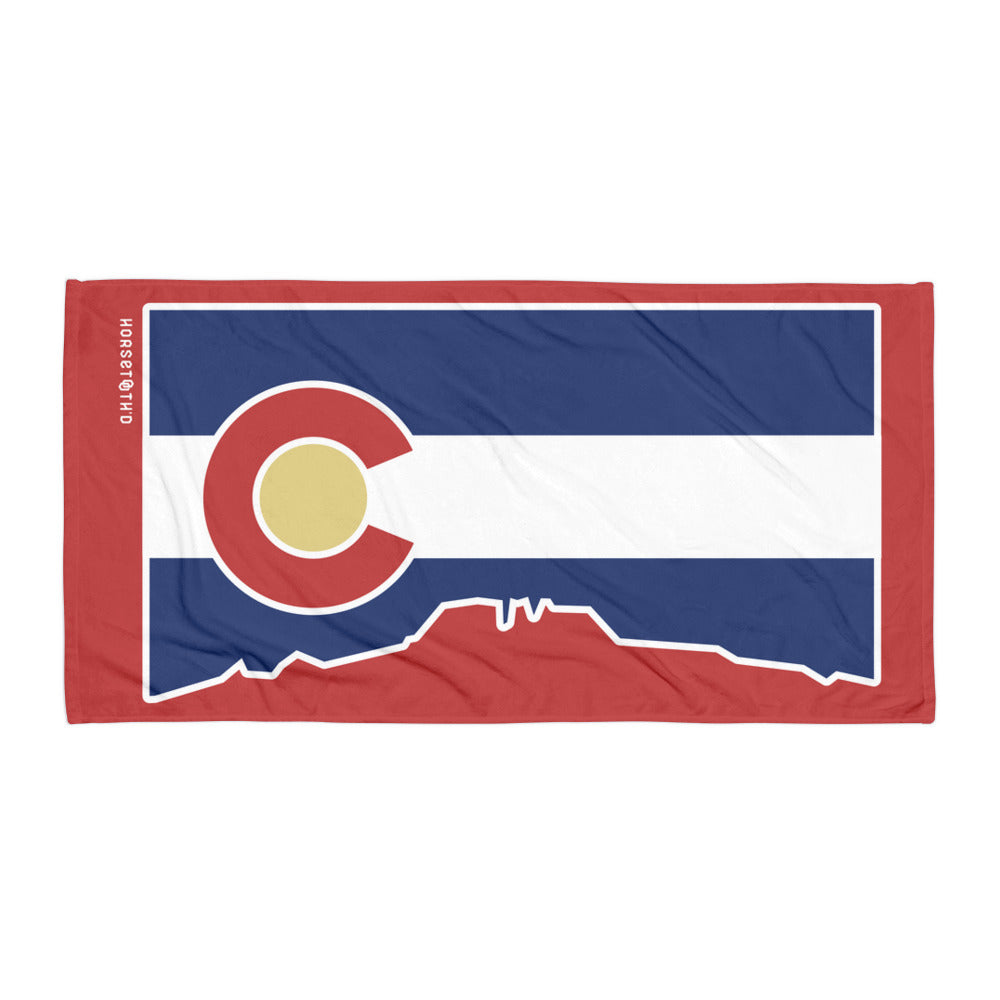 Colorado Flag Cutout Beach Towel