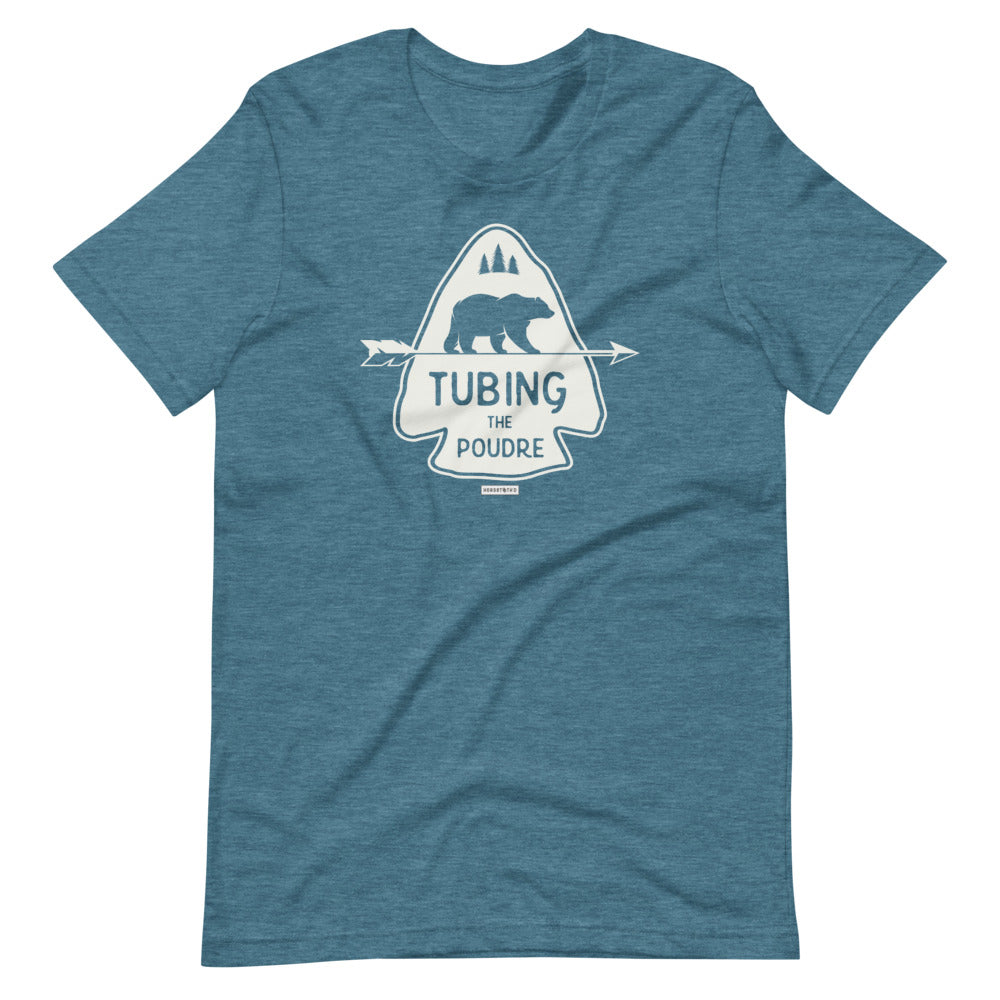 Tubing the Poudre Tee Shirt Heather Deep Teal