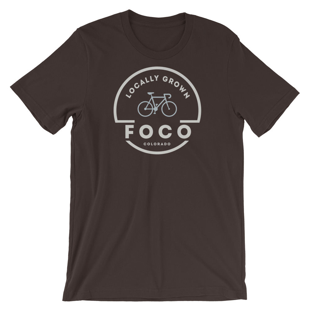 Locally Grown Bike Colorado T-Shirt Brown