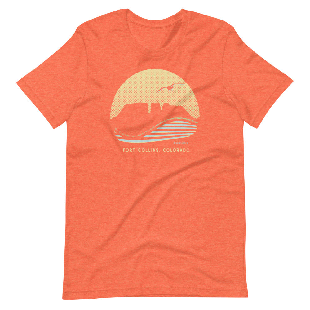 Lake Life Fort Collins Colorado T-Shirt Heather Orange