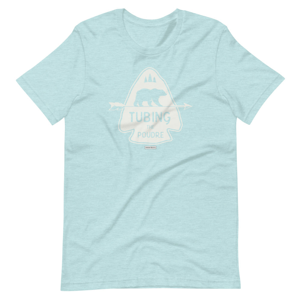 Tubing the Poudre T-Shirt Heather Prism Ice Blue