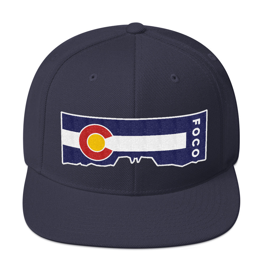 Horsetooth'd FOCO Snapback Hat | Colorado Flag Hat Navy Front