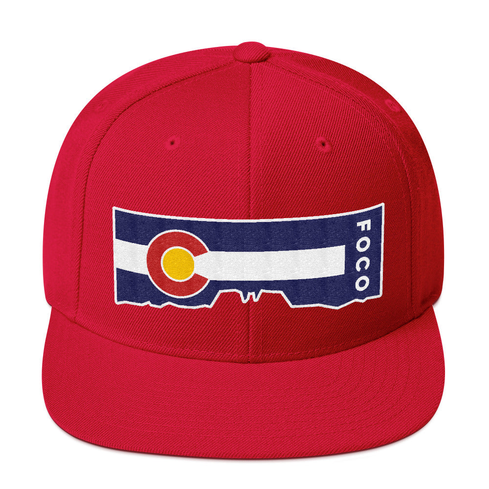 Horsetooth'd FOCO Snapback Hat | Colorado Flag Hat Red Front