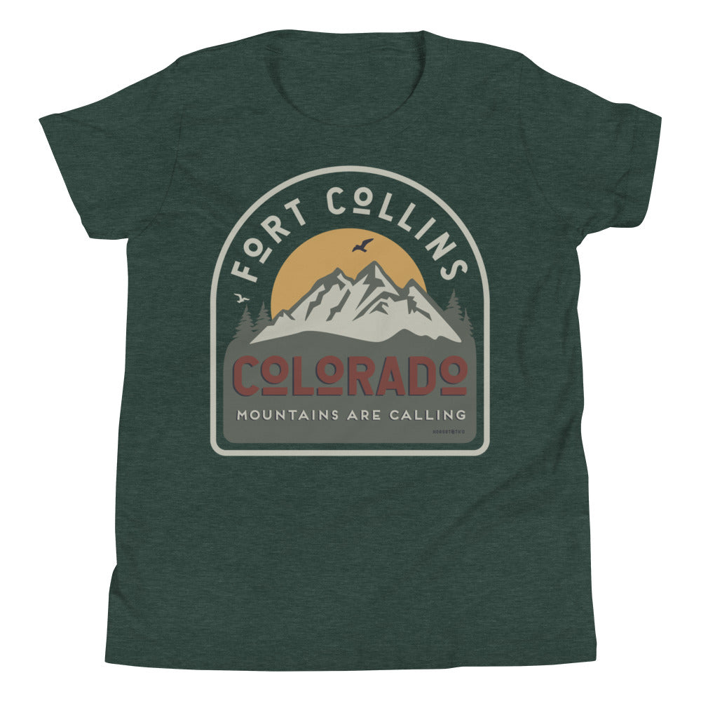 Fort Collins Mountains are Calling Youth Tee Shirt