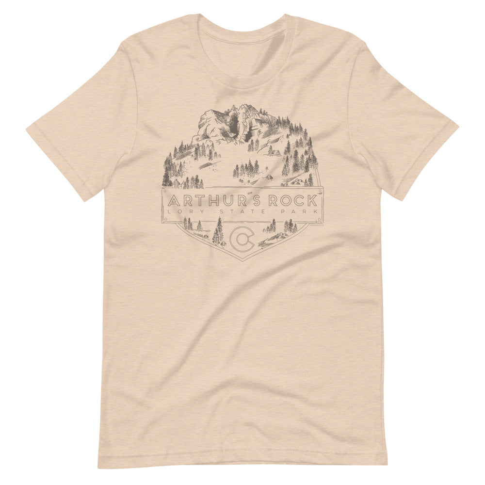 Arthur's Rock Lory State Park T Shirt Heather Dust