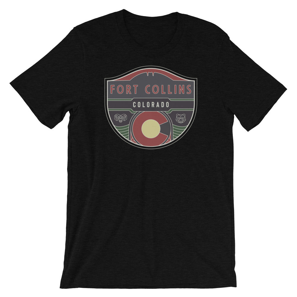 Fort Collins Badge T-Shirt Black Heather