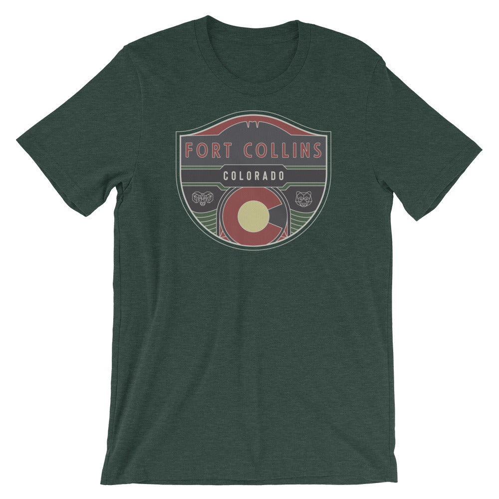 Fort Collins Badge T-Shirt Heather Forest