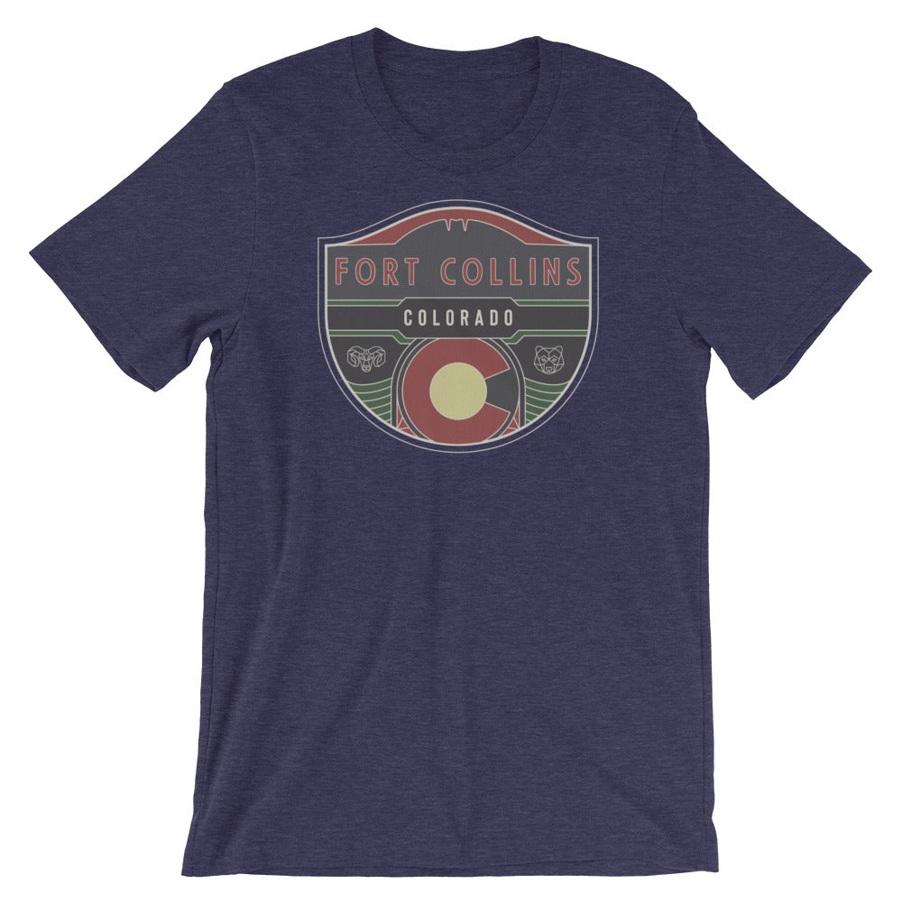 Fort Collins Badge T-Shirt Heather Midnight