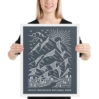 Rocky Mountain National Park Lines (Blue Gray) FRAMED Premium Photo Poster