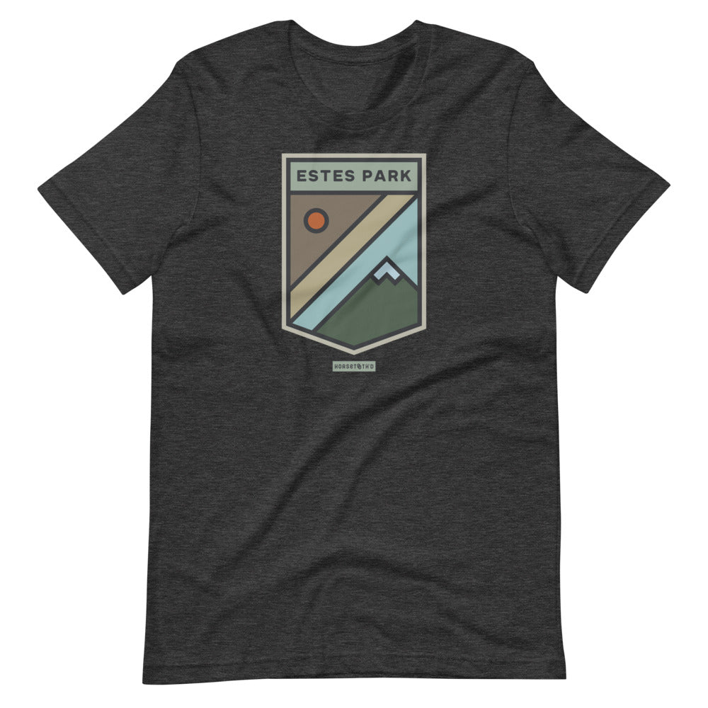 Estes Park Mountain Sun T-Shirt Dark Grey Heather