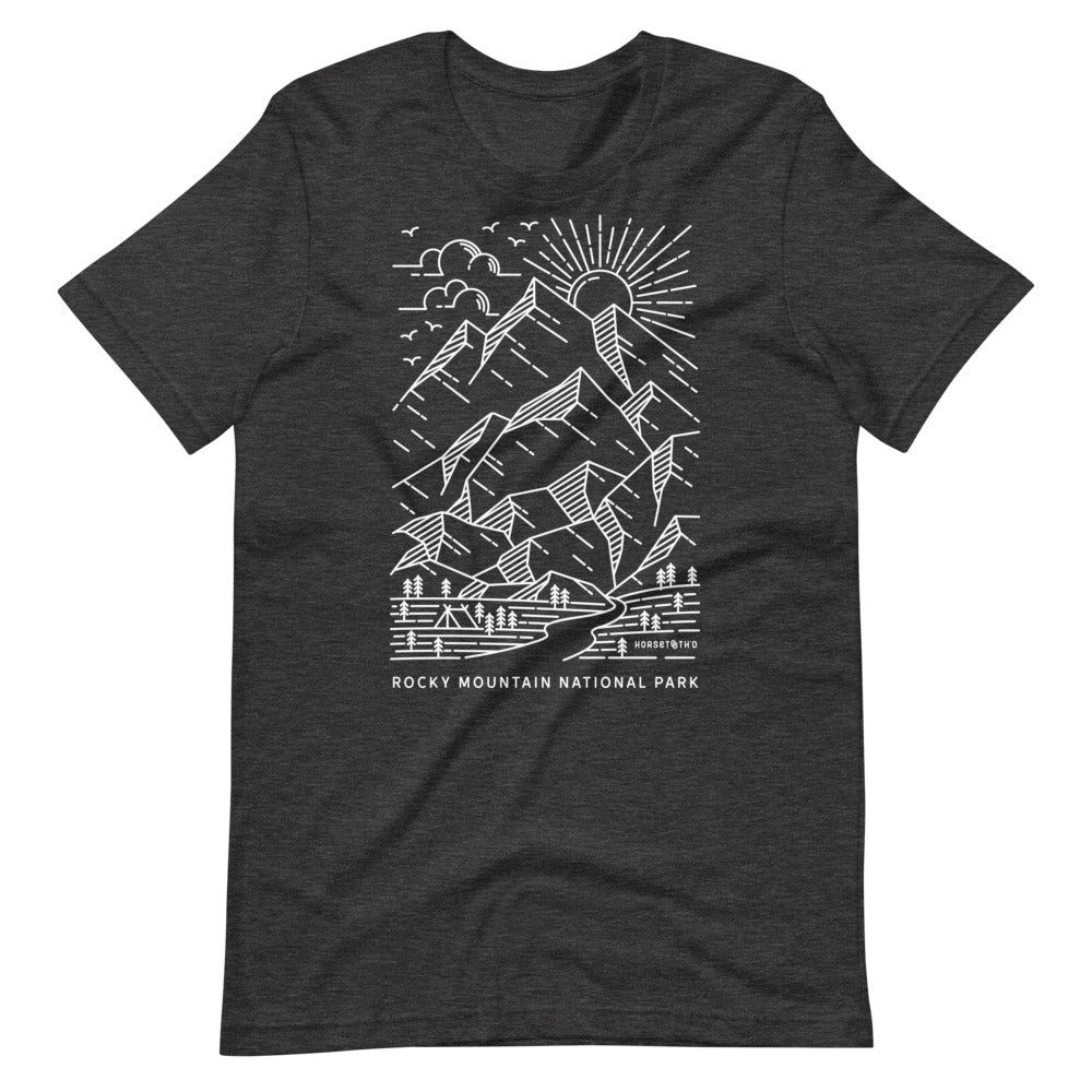 Rocky Mountain National Park Lines T-Shirt Dark Grey Heather