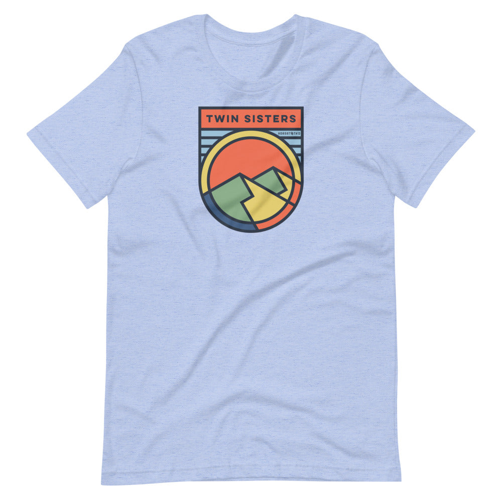 Twin Sisters Peak Colorado T-Shirt Heather Blue