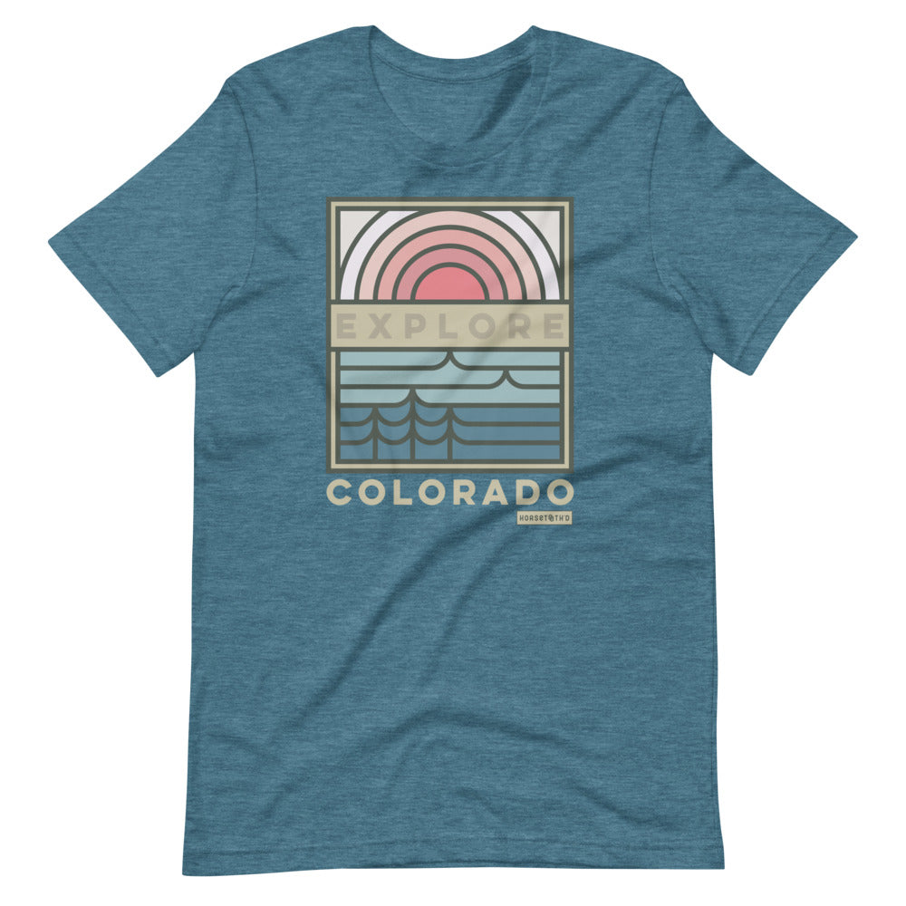 Explore Colorado T-Shirt Heather Deep Teal