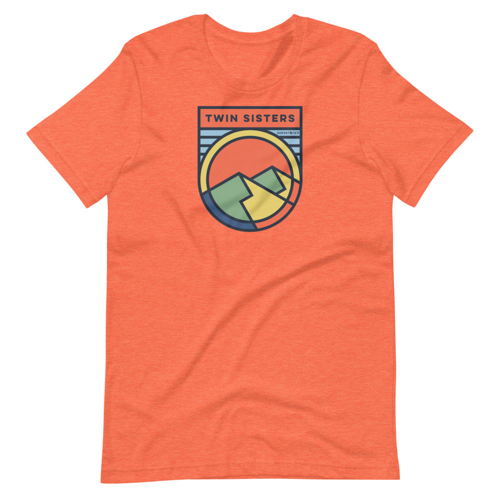 Twin Sisters Peak Colorado T-Shirt Heather Orange