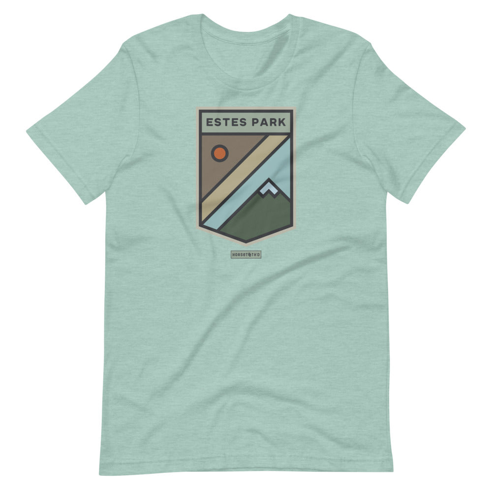 Estes Park Mountain Sun T-Shirt Heather Prism Dusty Blue