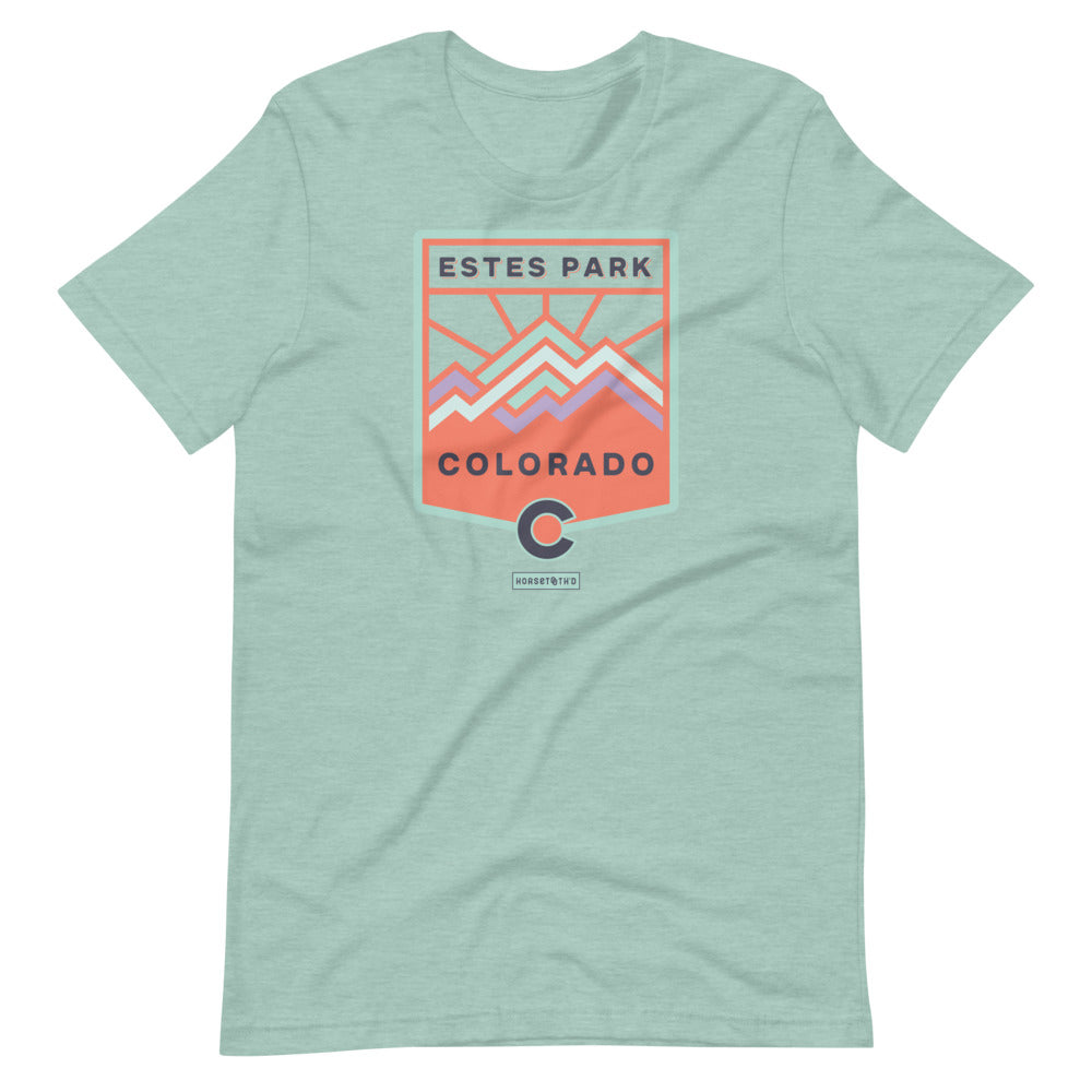 Estes Park Colorado T-Shirt Heather Prism Dusty Blue