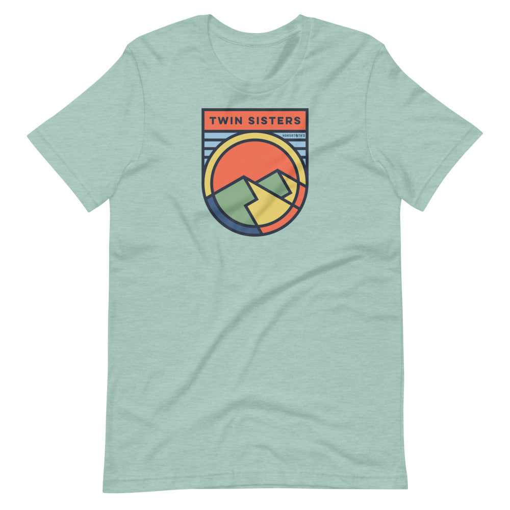 Twin Sisters Peak Colorado T-Shirt Heather Prism Dusty Blue