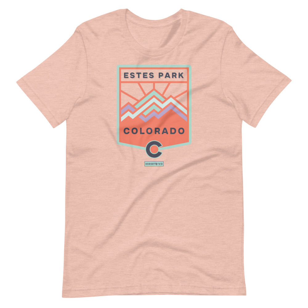 Estes Park Colorado T-Shirt Heather Prism Peach